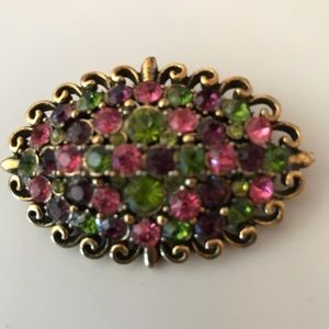 Vintage pin pink and green